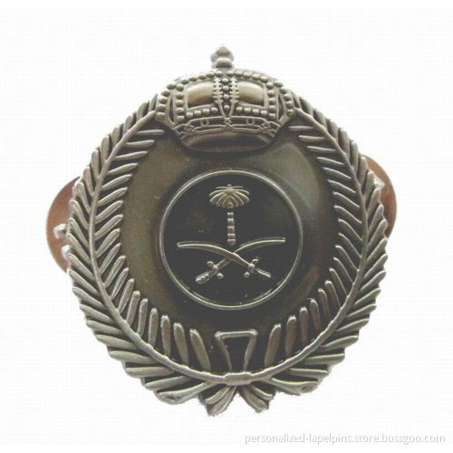 Police Zinc Alloy Black Nickel Plated Metal Pin Badges For Souvenir Police And Army Gifts